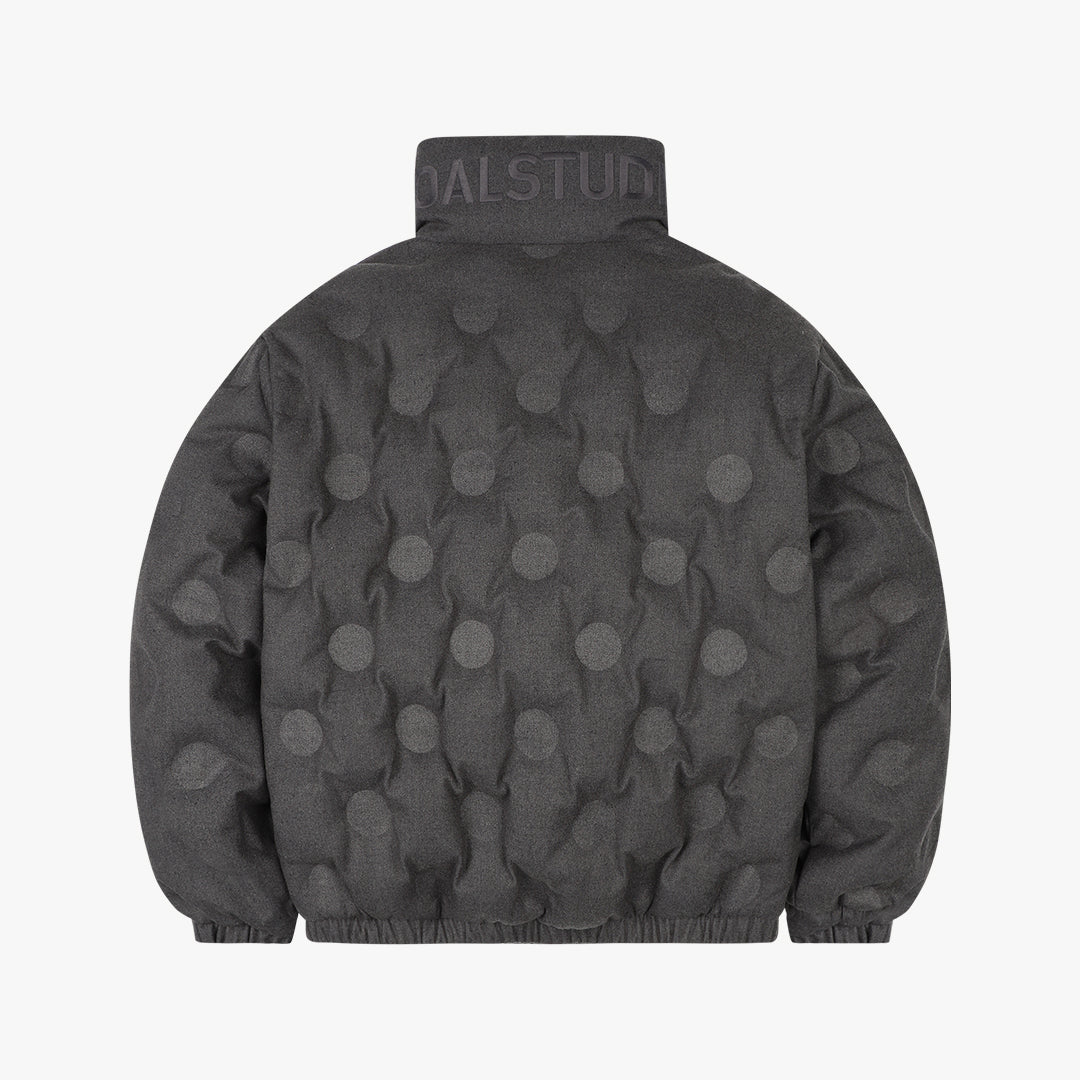 ゴールスタジオ サークルエンボス ウールライク RDS ダウン ジャケット ダーク グレイ