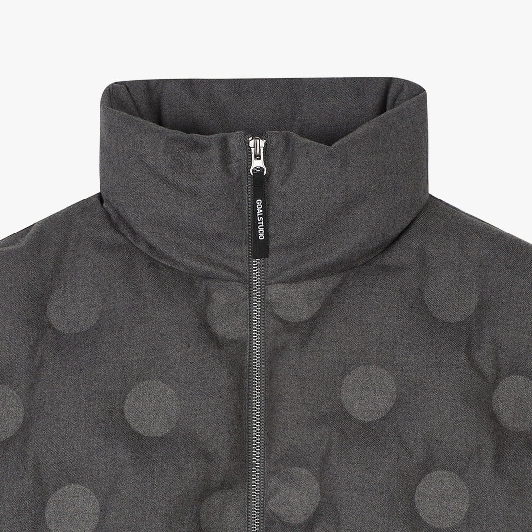 ゴールスタジオ サークルエンボス ウールライク RDS ダウン ジャケット ダーク グレイ