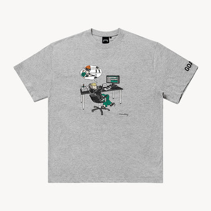 ゴールスタジオ  “LIVE THE GOAL” マンデー 半袖 Tシャツ グレー