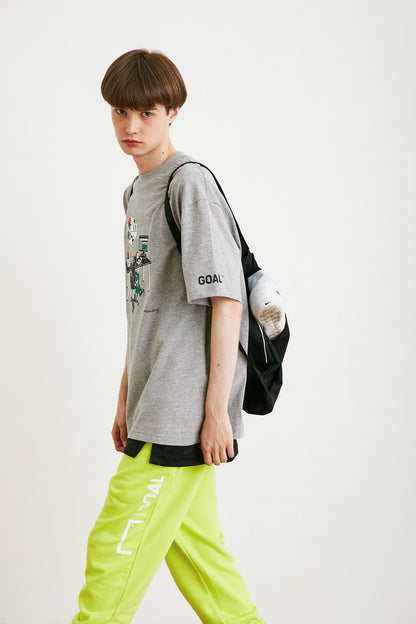ゴールスタジオ  “LIVE THE GOAL” マンデー 半袖 Tシャツ グレー