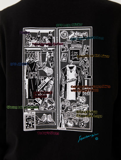 ゴールスタジオ CFC ロッカールーム ロングスリーブ Tシャツ ブラック