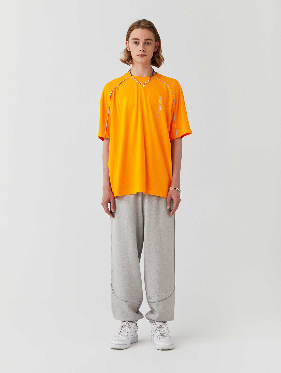 ゴールスタジオ パイピング 半袖 Tシャツ オレンジ