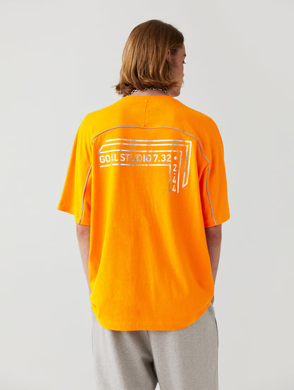 ゴールスタジオ パイピング 半袖 Tシャツ オレンジ