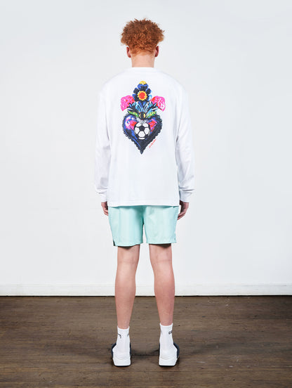 ゴールスタジオ ハートボール グラフィック ロングスリーブ Tシャツ ホワイト