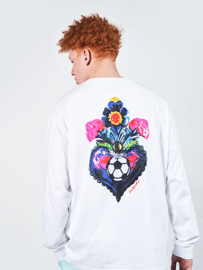 ゴールスタジオ ハートボール グラフィック ロングスリーブ Tシャツ ホワイト