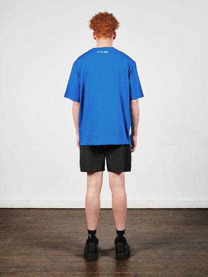 ゴールスタジオ シグネイチャー ロゴ 半袖 Tシャツ ブルー
