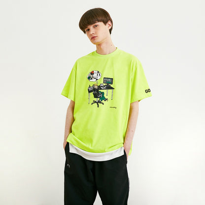 ゴールスタジオ “LIVE THE GOAL” マンデー 半袖 Tシャツ ネオンイエロー