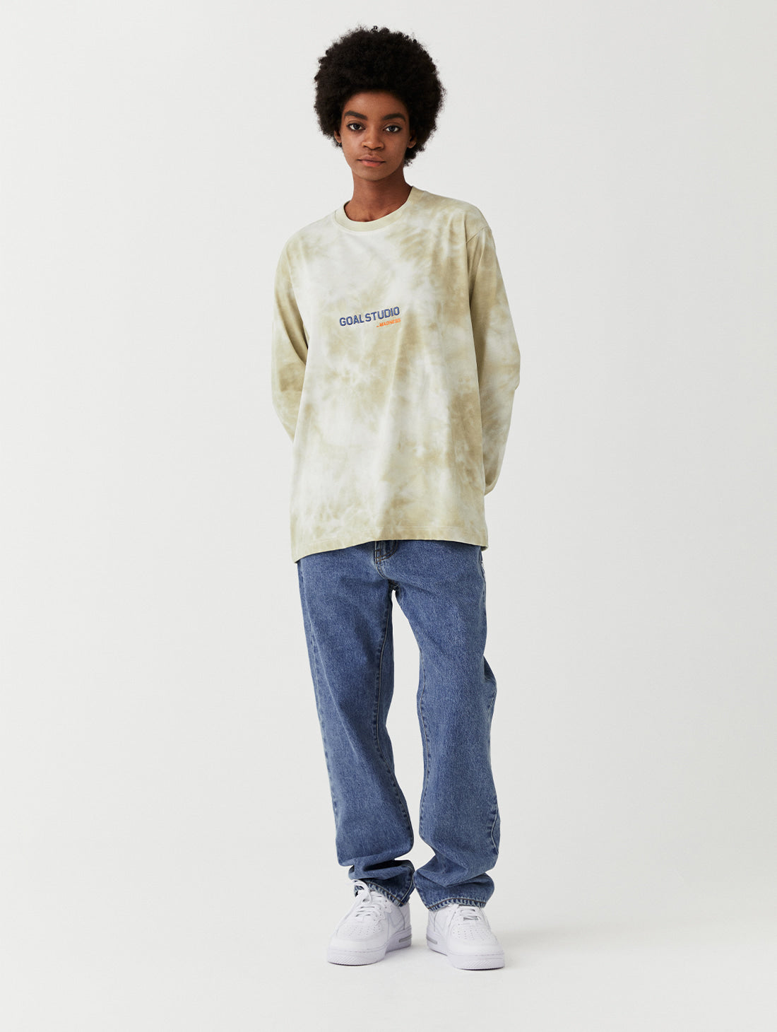 ゴールスタジオ タイダイ ロングスリーブ Tシャツ ベージュ
