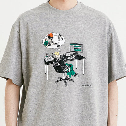 ゴールスタジオ  “LIVE THE GOAL” マンデー 半袖 Tシャツ グレー
